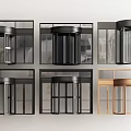 Modern Revolving Doors In Various Styles And Colors Like Black Gold With Glass Frames