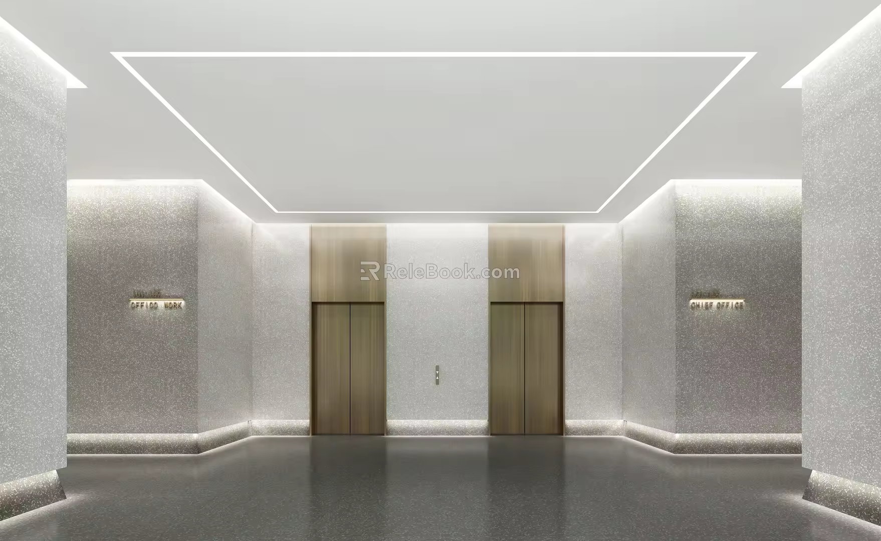 modern elevator hall 3d model