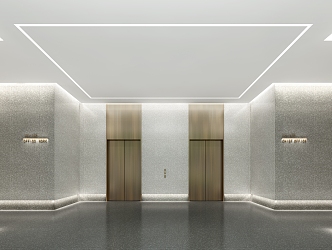 modern elevator hall 3d model