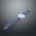 Elegant Stylish Watch With Blue Leather Strap And Silver Dial For Fashion Accessories