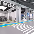 Professional 4S Car Store Spacious Bright Workshop Design With Complete Auto Maintenance Equipment And Display Vehicles