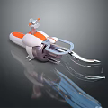 Futuristic Concept Car With White And Orange Sleek Design Reflective Surface And Streamlined Structure 3d model