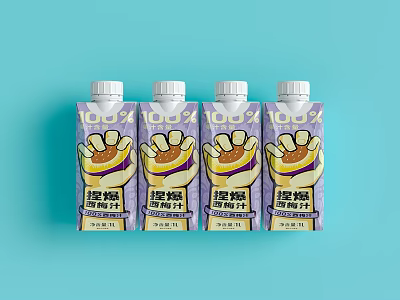 100% Pure Grape Juice Bottles Featuring Fresh Fruit Design on Light Blue Background 3d model