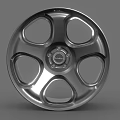 Silver Automotive Tire Wheel Rim With Five Spoke Design And Metallic Finish