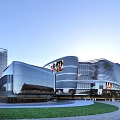 Modern Commercial Complex Architectural Design With Glass Facade And Urban Plaza