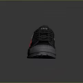 Black Casual Shoes with White SPROC Letters Red Circular Decoration and Gray Sole