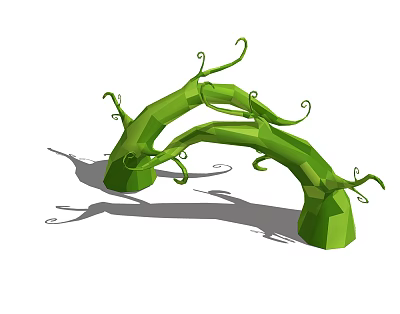 Modern Plant Characteristic Plant Cartoon Tree Rattan 3d model