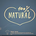 Stylish Heart Shaped Neon Lamp Combination with 100% NATURAL Text Leaf Decorations and Warm Lighting