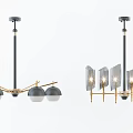 Stylish Modern Chandeliers With Spherical Glass Shades And Metal Frames