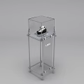 Shoe Display Stand With Transparent Cover Holding Sneaker And Metal Frame With LOGO
