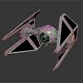 Futuristic TIE Starfighter 3D Model With Detailed Wings And Engine Design