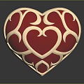 Heart Shaped Openwork Carved Furniture Decorative Piece In Pink And Beige