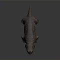 Detailed 3D Model of Prehistoric Creature with Realistic Skin Texture and Standing Posture