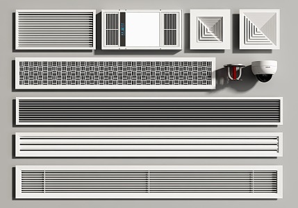 Modern air conditioning air outlet air conditioning outlet central air conditioning aluminum gusset plate 3d model