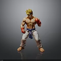 3D Action Figure Model With Blonde Spiky Hair Red Gloves Blue Belt And White Pants