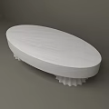 Round White Coffee Table With Sculpted Pleated Base And Sleek Surface