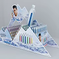 ALBION 2023 New Spring Summer Products Display Stand With Colored Items And Snow Mountain Background