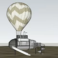 Modern Hot Air Balloon Shaped Play Equipment With Slide And Platform Structure