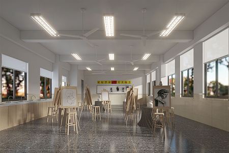 Modern Studio Art Classroom 3d model