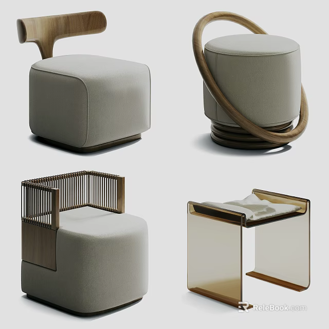 Modern Single Sofa Various Designs With Fabric Upholstery And Wooden Frame Details 3d model 
