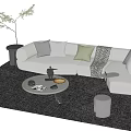 Modern Sofa Coffee Table Combination Sofa 3d model