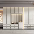 Sleek Modern Shoe Cabinet With White Finish Multiple Drawers And Storage Space In Entryway