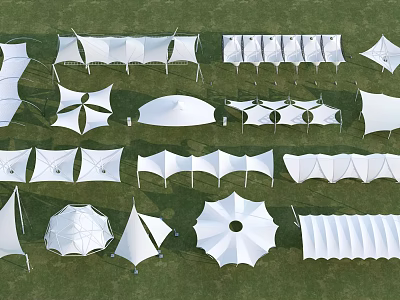 Tensile Membrane Assorted Design Types And Outdoor Architectural Structures 3d model