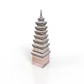 Traditional Chinese Tower Architecture With Multi Layered Structure And Stone Base 3d model