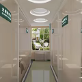 Beauty Hair Salon Corridor With Green Signs Plant Paintings Glass Doors And Round Ceiling Lights