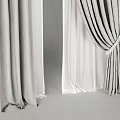 Gray and Black Striped Curtains with White Sheer Layers and Modern Tied Design