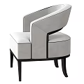 Modern Light Colored Single Sofa With Black Frame And Sleek Design Details 3d model