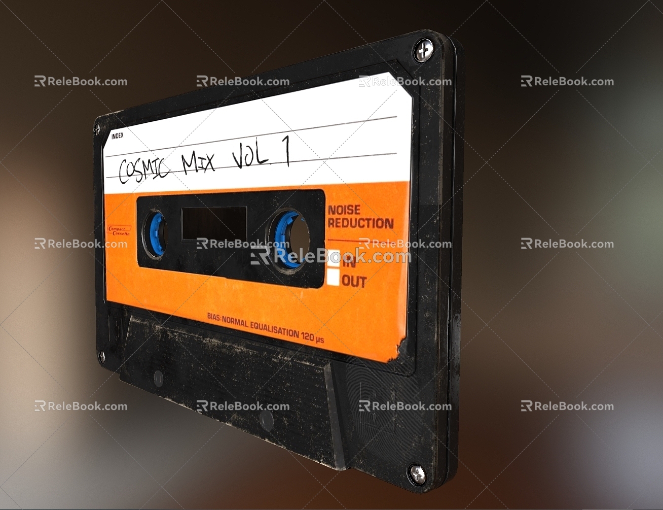 PBR Tape 80 s Audio Tape Records Old Tape 3d model