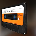 Classic Entertainment Electronics Cosmic Mix Vol 1 Cassette Tape In Orange And Black Design