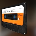 PBR Tape 80 s Audio Tape Records Old Tape 3d model