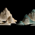 Mountain Shaped Layered Hanging Decor with Beige and Light Green 3D Design for Home Decoration