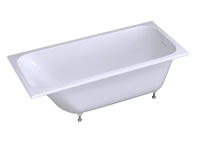 White Modern Freestanding Bathtub With Sleek Metal Feet For Bathroom Interior Design 3d model