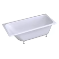 White Modern Freestanding Bathtub With Sleek Metal Feet For Bathroom Interior Design