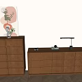 Middle Ancient Style Entrance Cabinet Side Cabinet Middle Ancient Sideboard Storage Cabinet New Chinese Style Tea Cabinet Drawer Cabinet Solid Wood Storage Drawer Vertical Cabinet 3d model