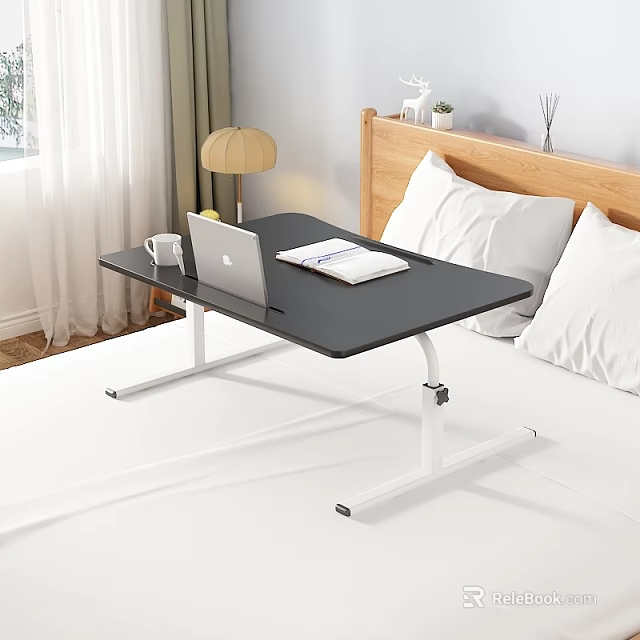 Adjustable Functional Desk for Bed Use with Laptop and Open Book 3d model