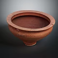 Cracked Terracotta Bowl With Wide Rim And Round Base Vintage Surface Details