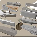 Modern Contemporary Reception Desk Designs With Curved Shapes And White Finish Accents