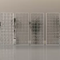 Modern Transparent Glass Partitions With Various Grid Designs For Interior Decoration