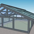 Outdoor Modern Glass Roof Sunroom With Black Frame And Grass Surroundings