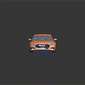 Orange Audi Sedan With Sleek Design Black Wheels And Blue Accents On Dark Background