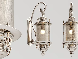 European style wall lamp glass wall lamp 3d model