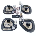 Modern Minimalist Dinnerware Set Featuring Plates Bowls Cutlery Wine Glasses And Decorative Vase