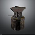 Traditional Blacksmith Anvil Setup with Hammer and Metalworking Tools on Wooden Stand
