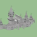 Ancient Architecture Castle Design With Spires Towers And Arched Gateways