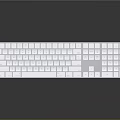 Modern White Computer Keyboard with Sleek Design and Full Size Layout 3d model