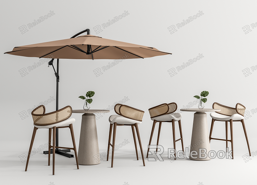 Modern Outdoor Table and Chair Rattan Outdoor Table and Chair Sunshade model